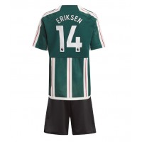 Camiseta Manchester United Christian Eriksen #14 Segunda Equipación Replica 2023-24 para niños mangas cortas (+ Pantalones cortos)